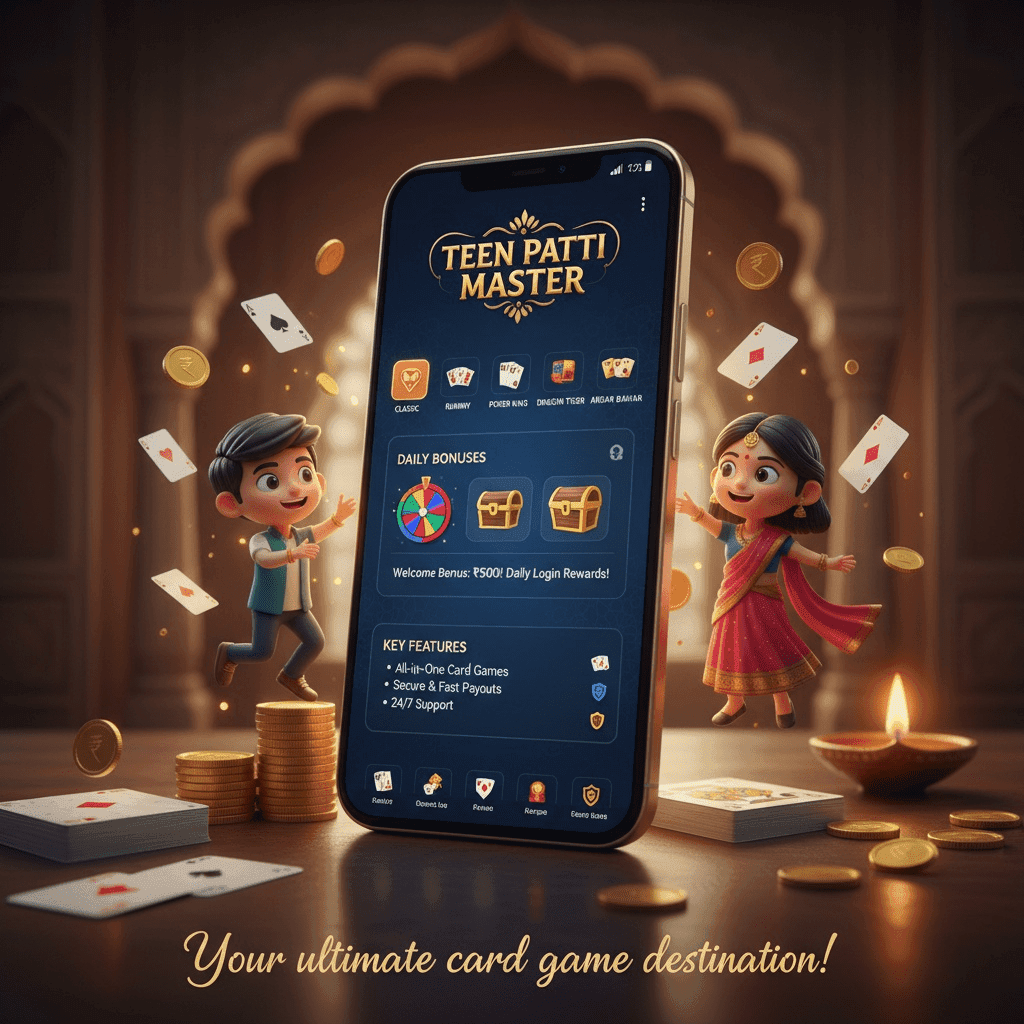 Teen Patti Master is an all-in-one card game app that offers a variety of games beyond the traditional Teen Patti. It aims to provide an engaging and rewarding experience for players of all skill levels. Here's a detailed look at the complete game list, bonuses, and key features that make the app popular in India.